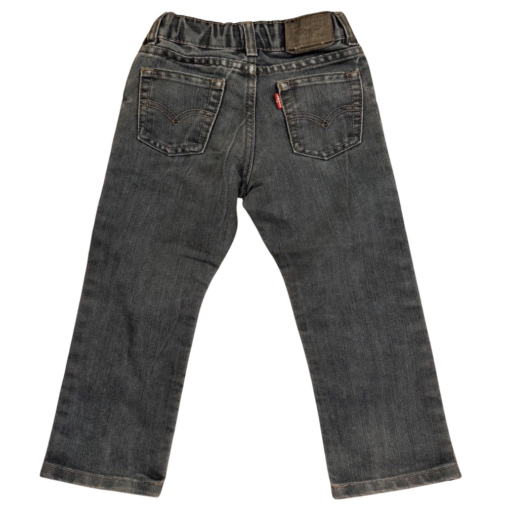 Levis 511 Slim Jeans Toddler Boys Size 3T Gray Dark Wash‎ Adjustable Waist Denim - Picture 2 of 11